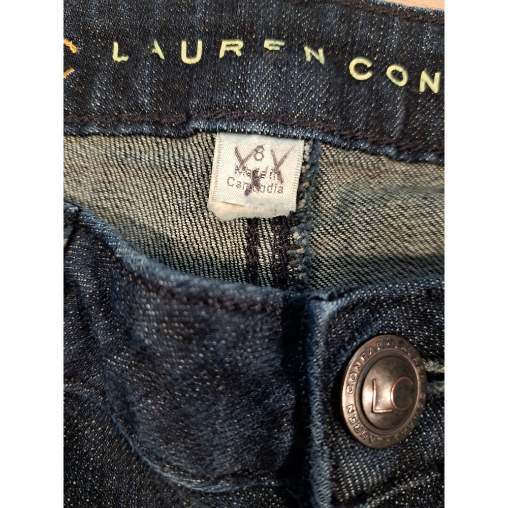 LC Lauren Conrad Womens Dark Wash Straight Leg Denim Jeans Size 8 Indigo - Picture 3 of 6